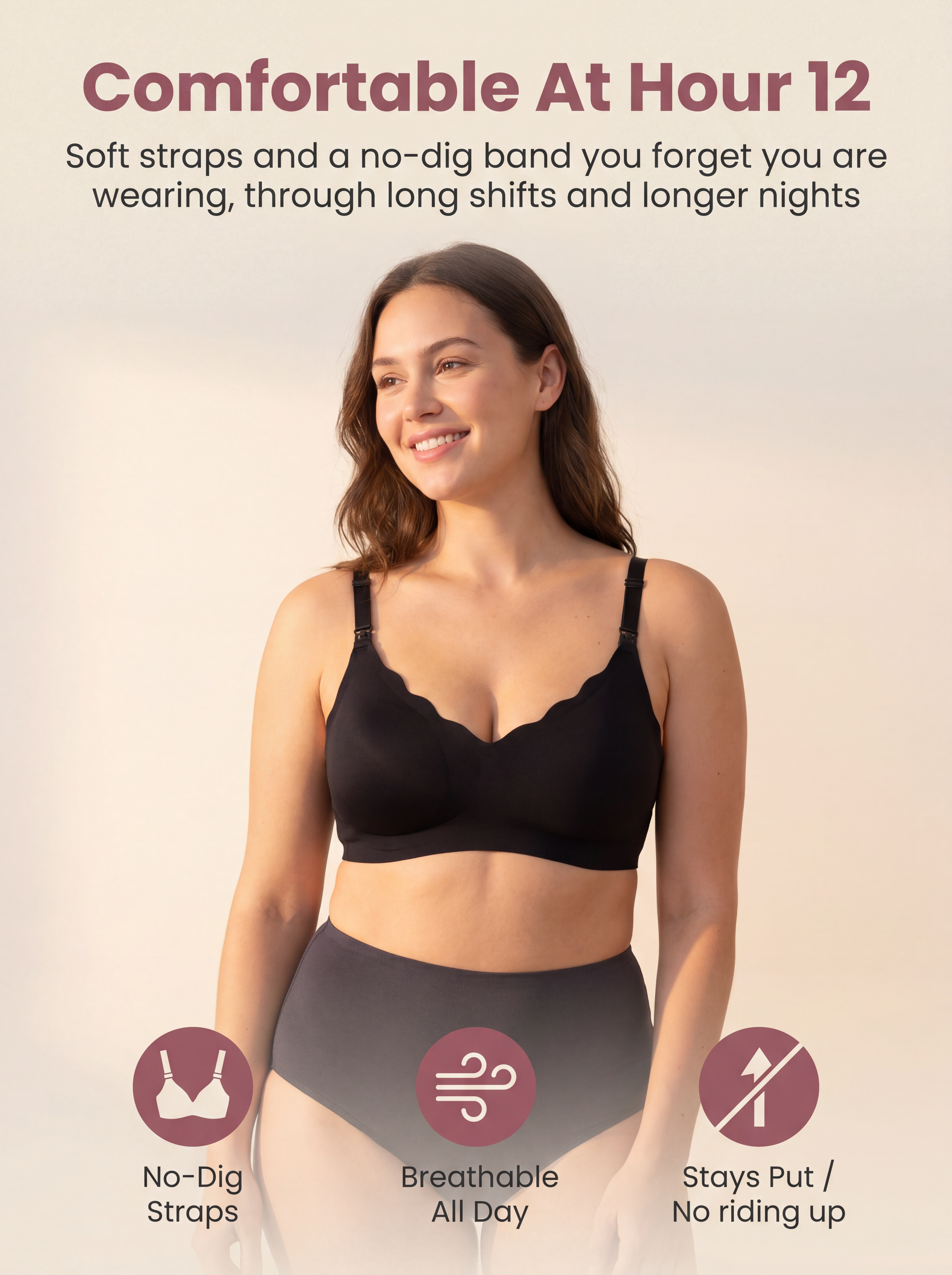 BelleVie DreamFeed Seamless Jelly Nursing Bra | Wireless Full-Cup Support, Pregnancy to Breastfeeding