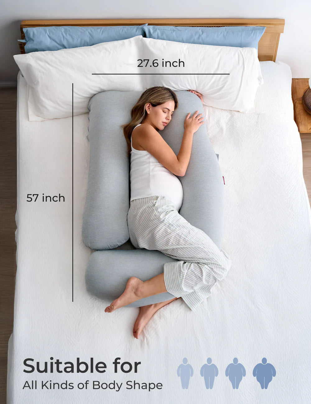 BelleVie J- Shaped Premium Maternity Pillow