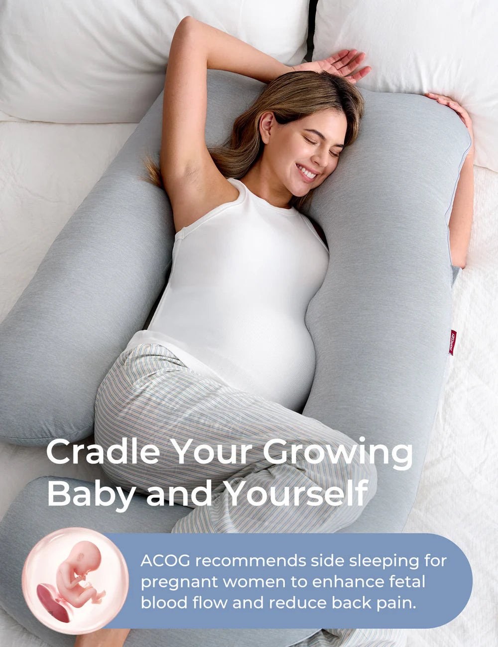 BelleVie J- Shaped Premium Maternity Pillow