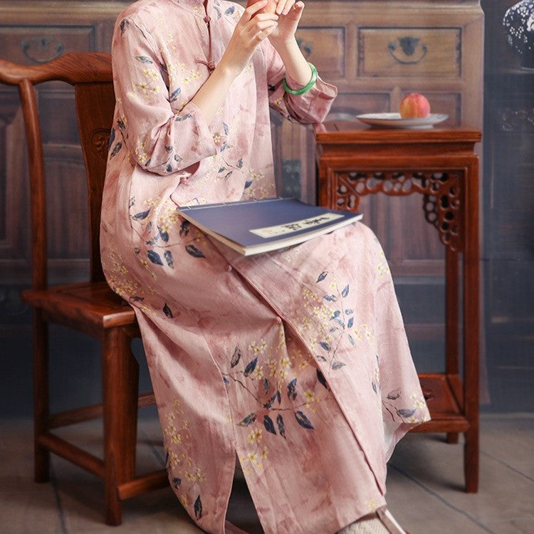 BelleVie London Soft Blossom Cotton Cheongsam