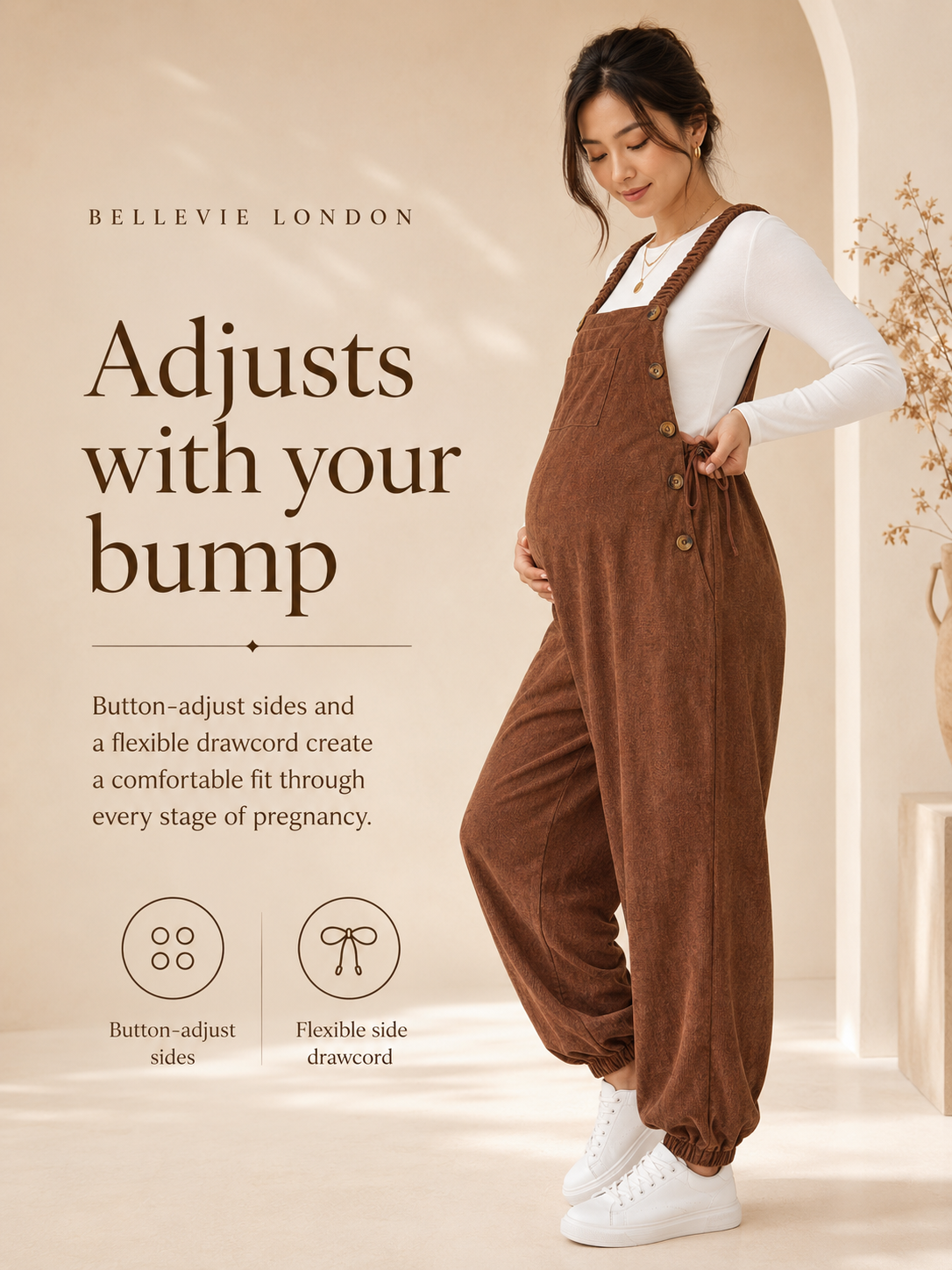 Bellevie Corduroy Everyday Bump Overalls