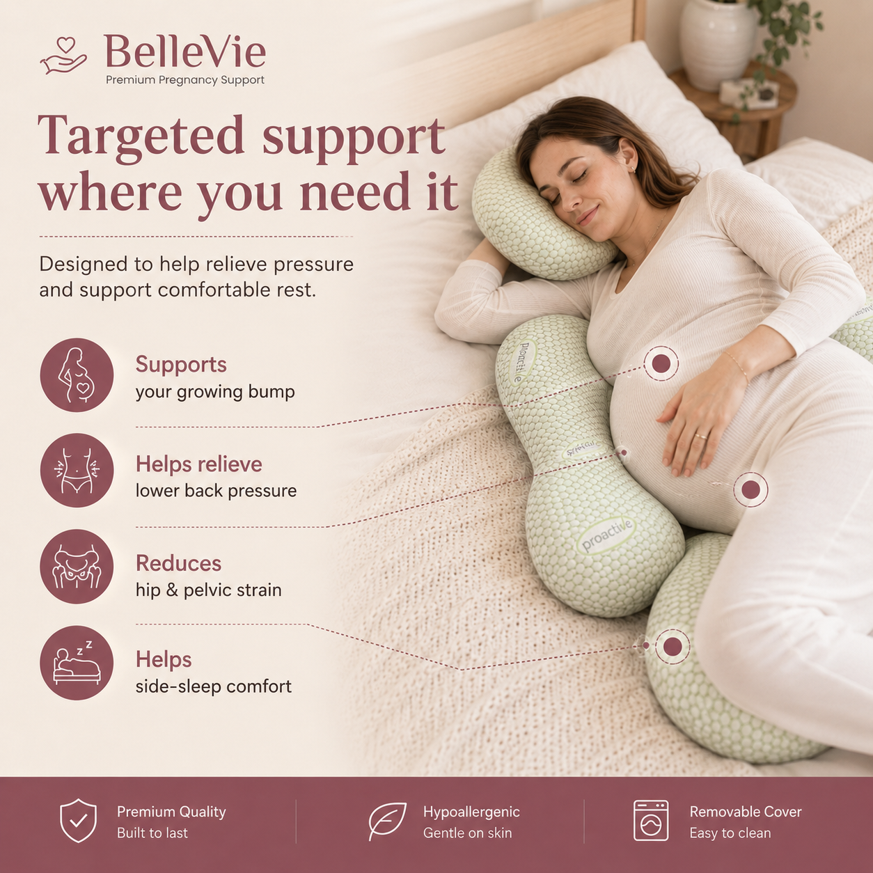 BelleVie CloudNest™ Comfort Split Pillow