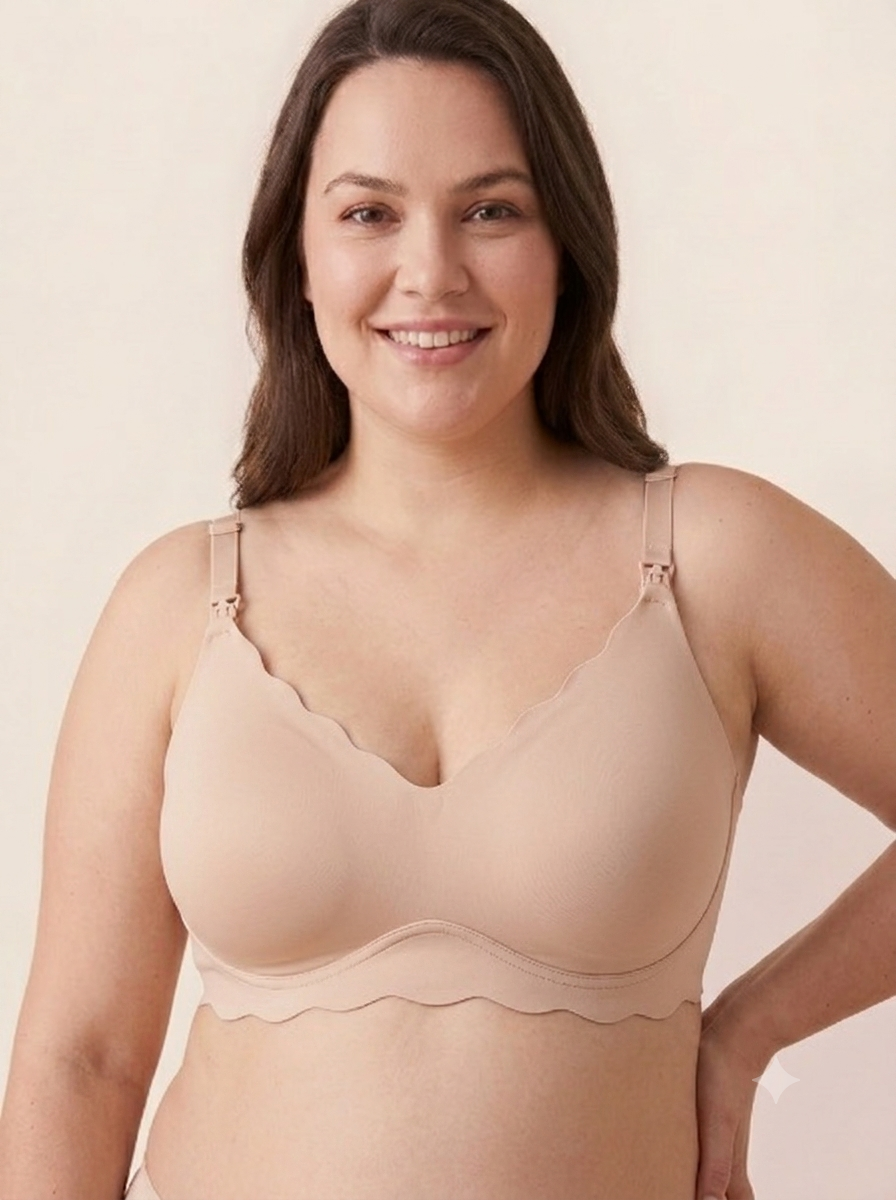 BelleVie DreamFeed Seamless Jelly Nursing Bra | Wireless Full-Cup Support, Pregnancy to Breastfeeding