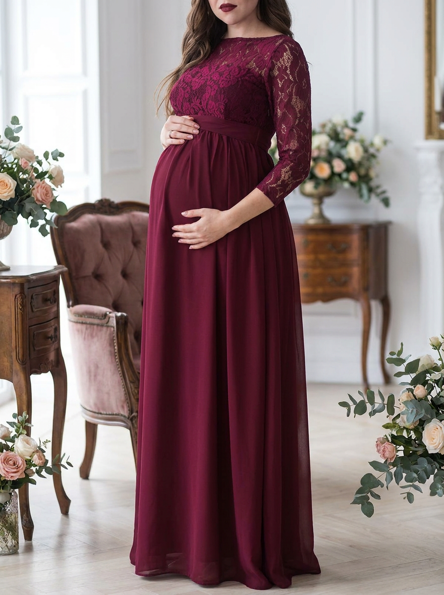 Bellevie Grace™ Lace Maternity Maxi Dress