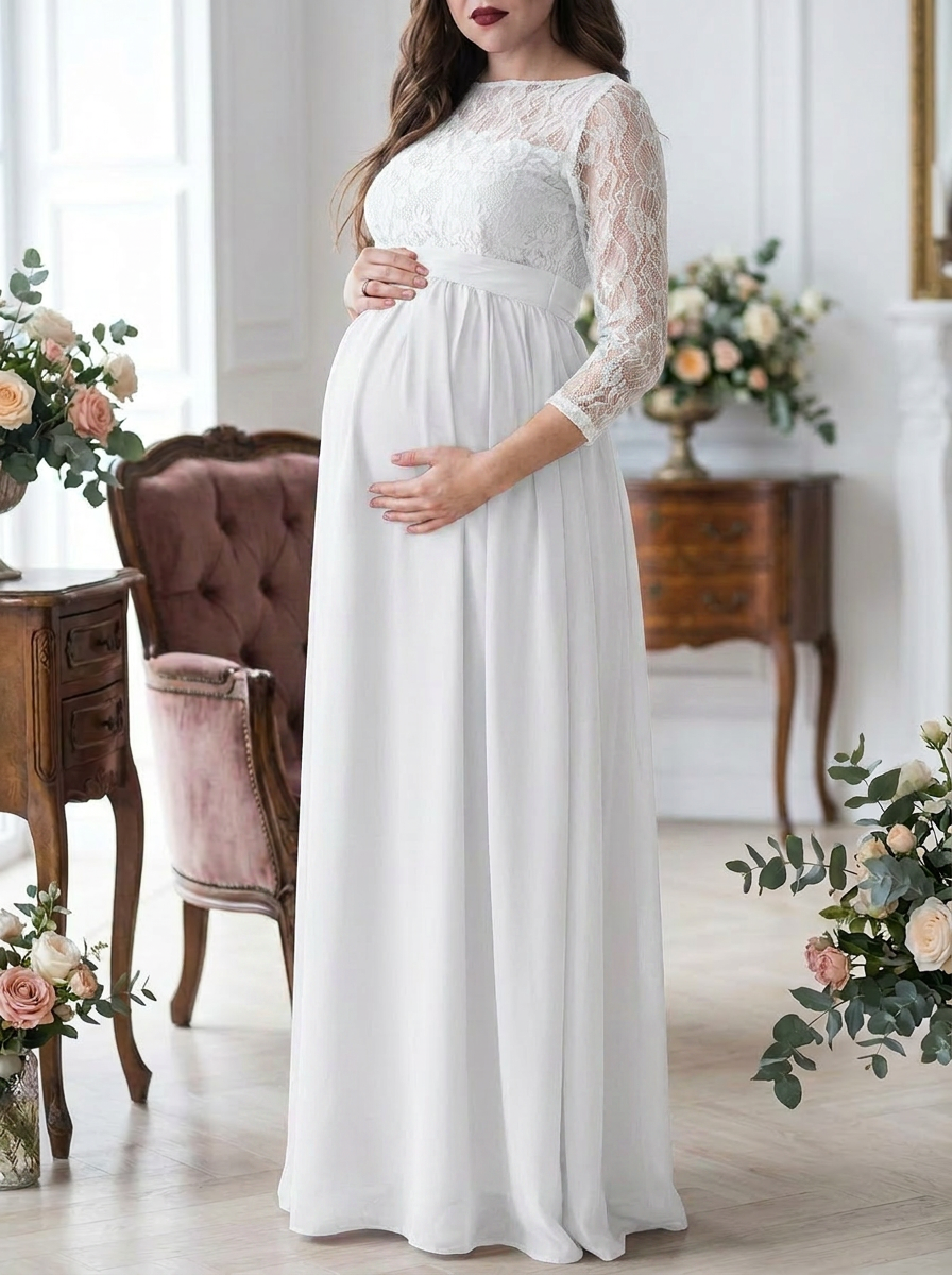 Bellevie Grace™ Lace Maternity Maxi Dress
