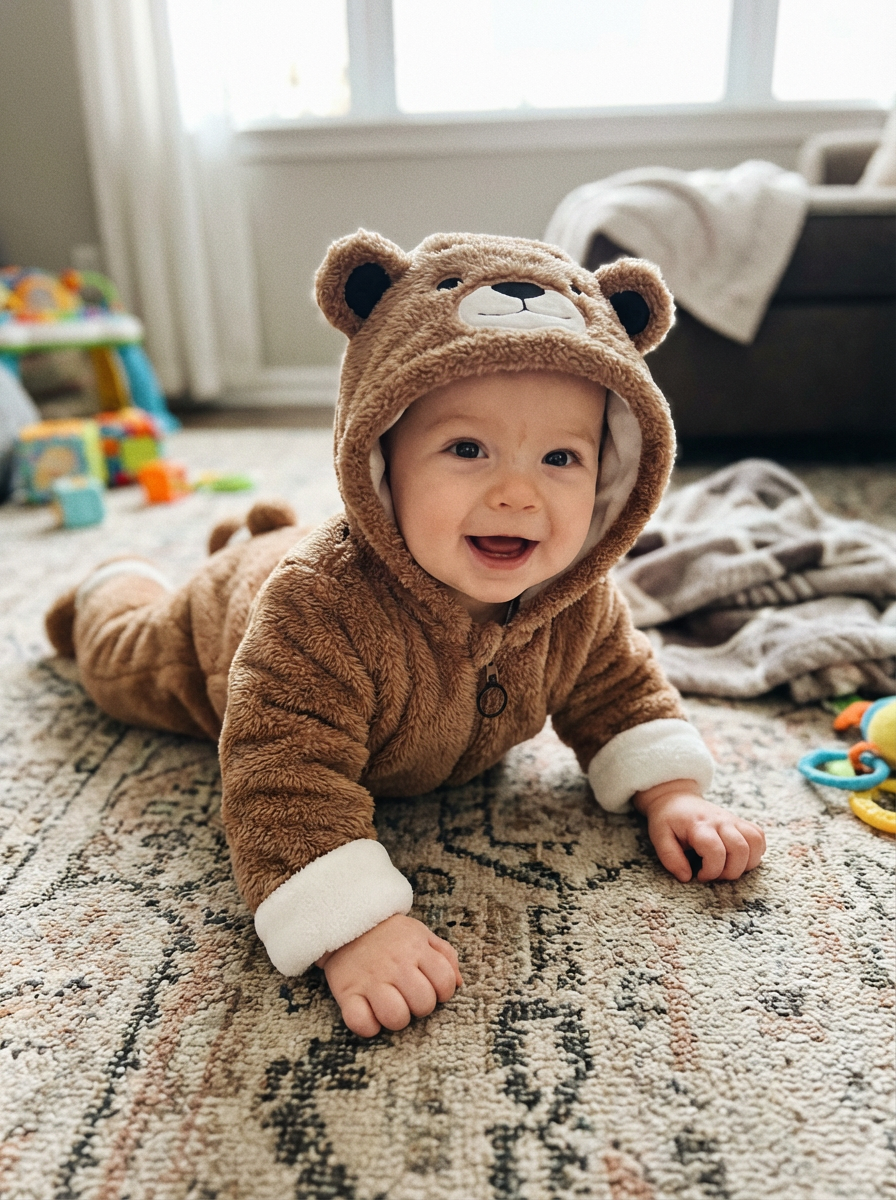 The Bellevie Snuggle Bear Winter Onesie