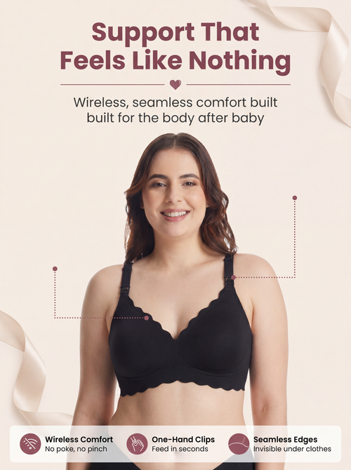 BelleVie DreamFeed Seamless Jelly Nursing Bra | Wireless Full-Cup Support, Pregnancy to Breastfeeding
