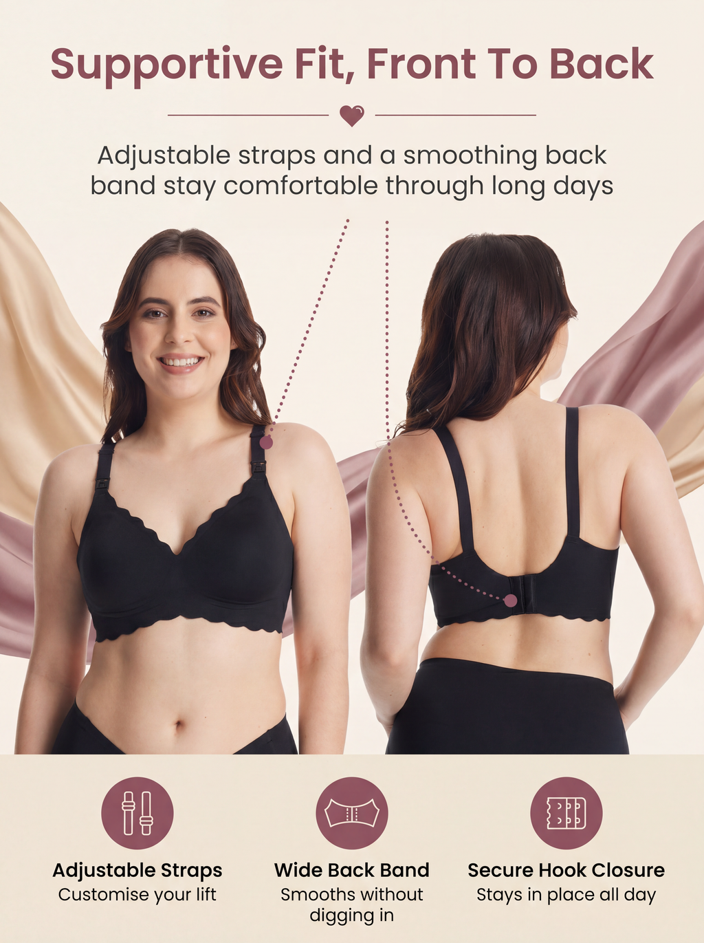 BelleVie DreamFeed Seamless Jelly Nursing Bra | Wireless Full-Cup Support, Pregnancy to Breastfeeding