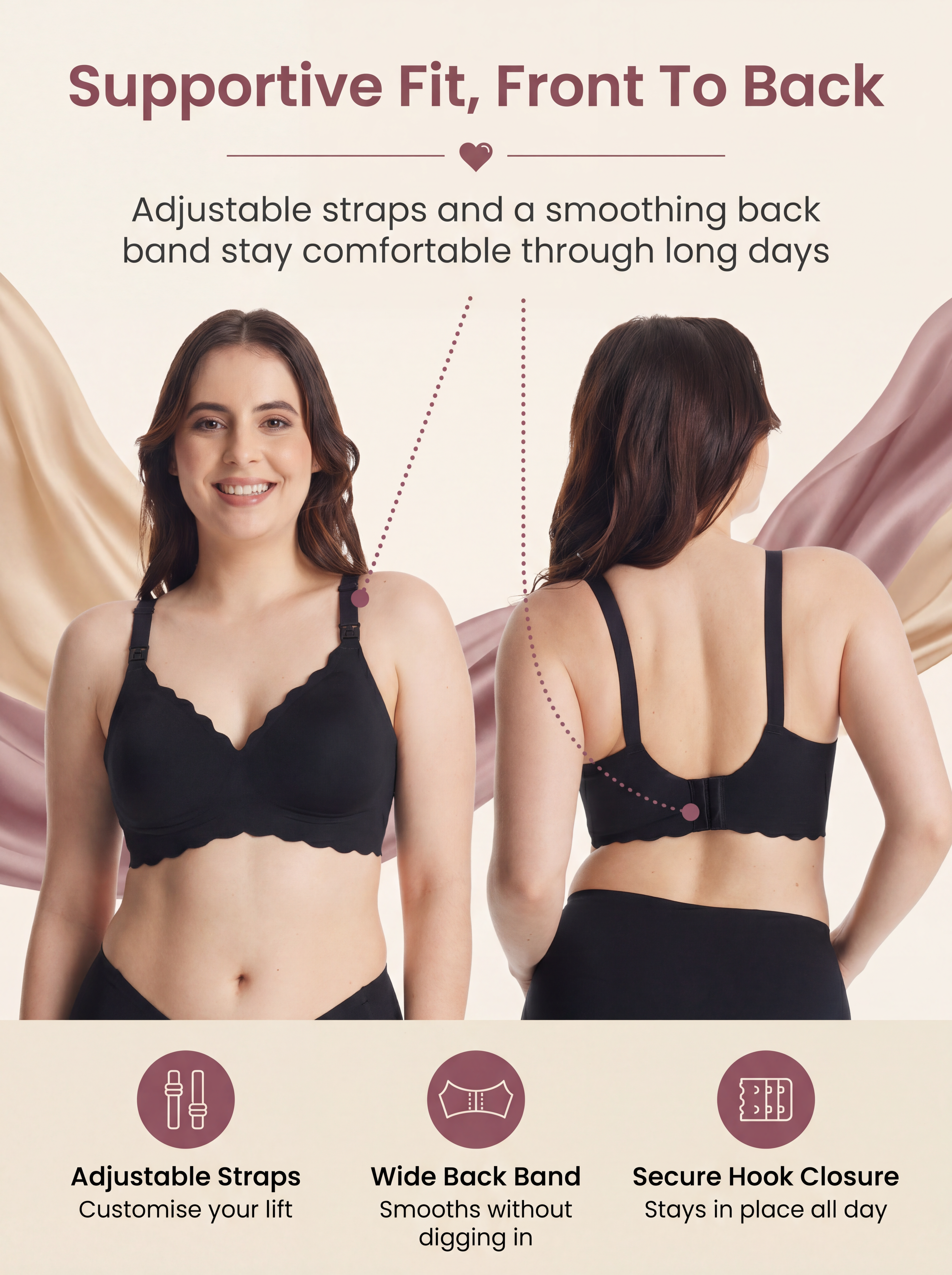 BelleVie DreamFeed Seamless Jelly Nursing Bra | Wireless Full-Cup Support, Pregnancy to Breastfeeding