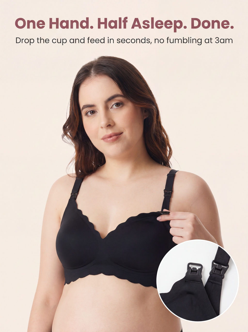 BelleVie DreamFeed Seamless Jelly Nursing Bra | Wireless Full-Cup Support, Pregnancy to Breastfeeding