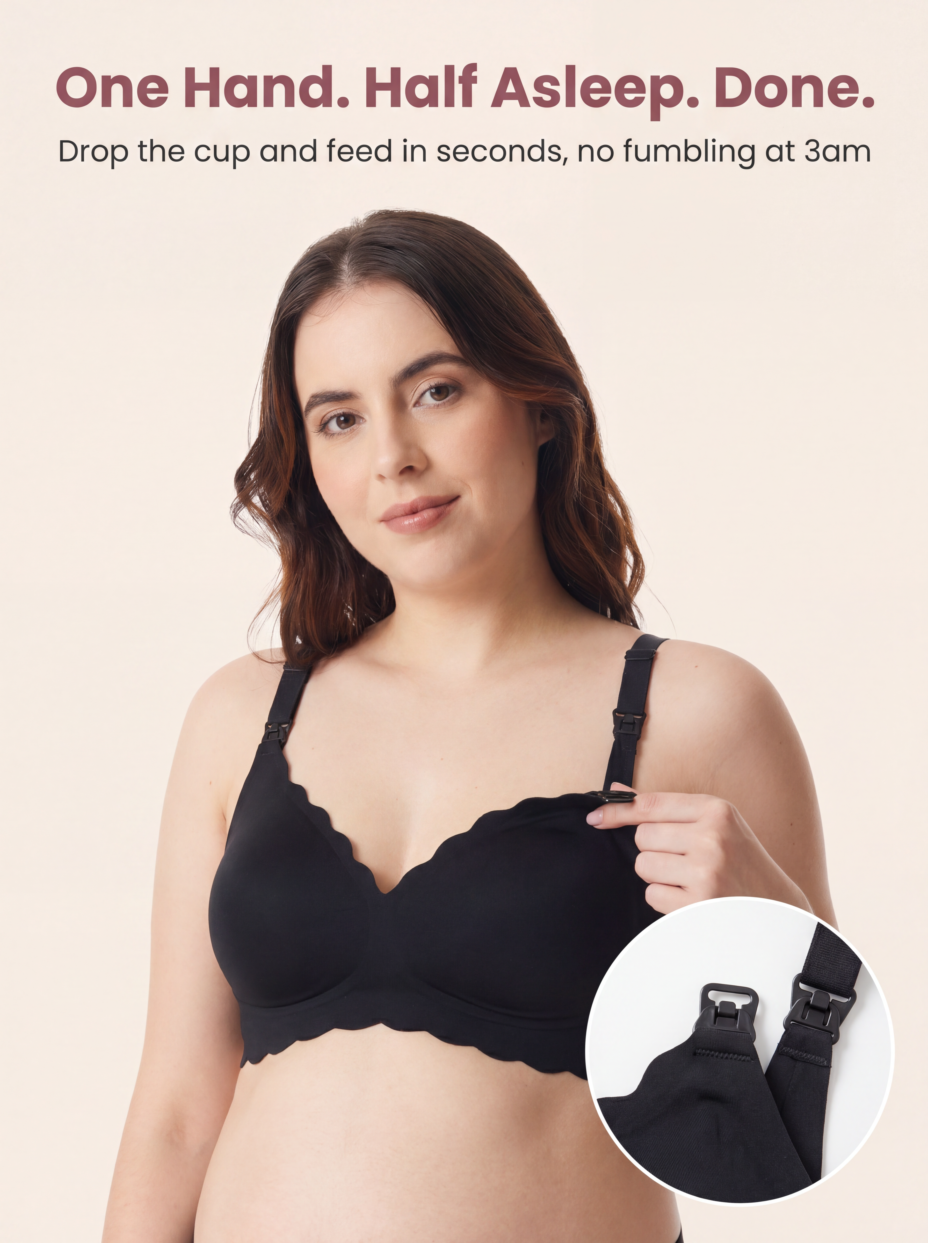 BelleVie DreamFeed Seamless Jelly Nursing Bra | Wireless Full-Cup Support, Pregnancy to Breastfeeding