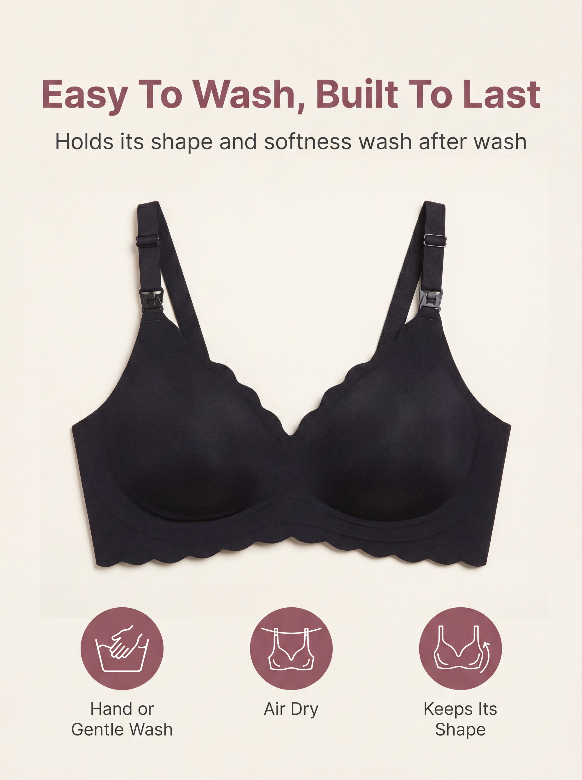BelleVie DreamFeed Seamless Jelly Nursing Bra | Wireless Full-Cup Support, Pregnancy to Breastfeeding